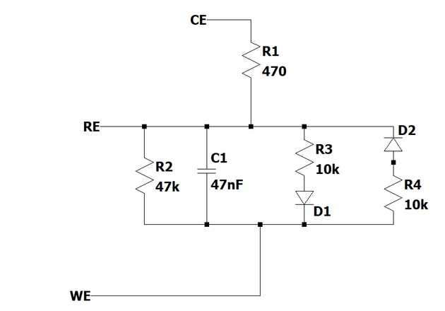 Esquema básico del potenciostato <a href="https://doi.org/10.1109/ECTICon.2018.8619938" target="_blank" rel="noopener noreferrer nofollow">[2]</a>.